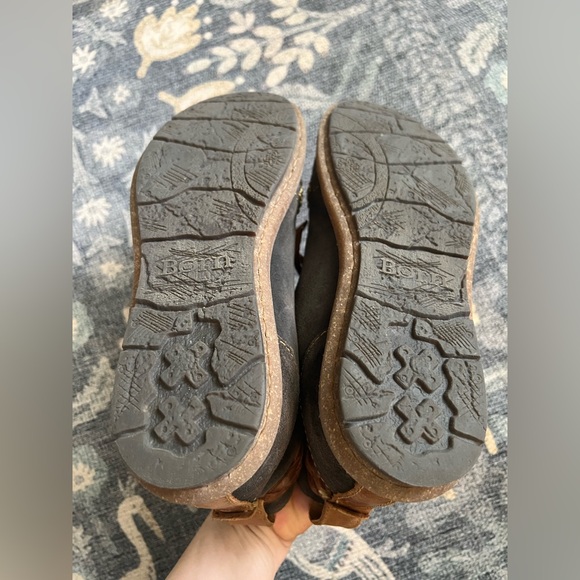 Born Temple Brown and Gray Lace Up Boots with Rugged Design - Picture 9 of 10